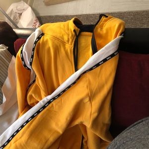 Pink fur lined zip up hoodie